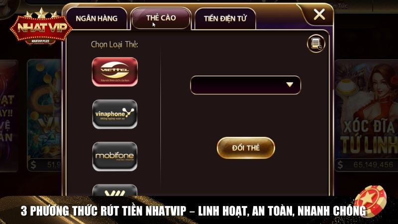 3 Phương thức rút tiền Nhatvip tiện lợi nhất